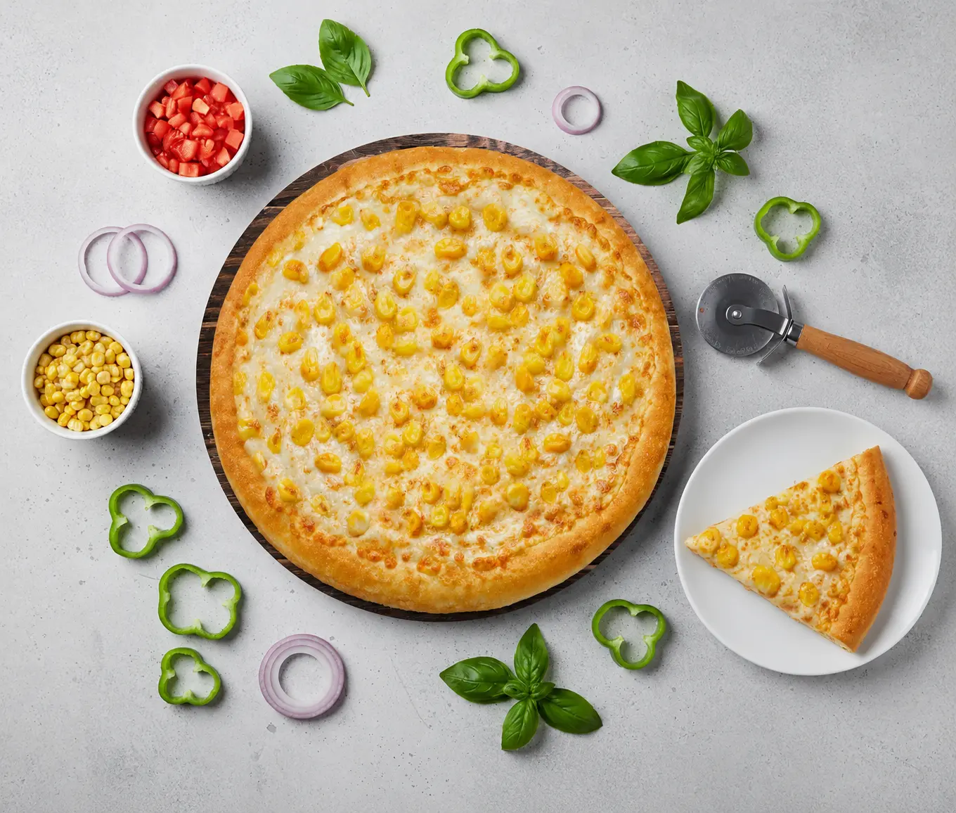 Cheese and Corn Pizza 